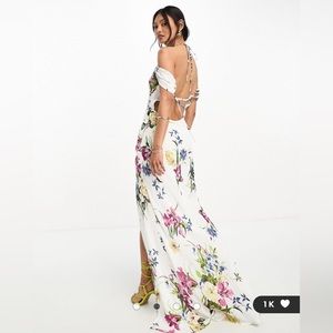 ASOS DESIGN cap sleeve strappy open back dress